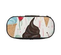 DENMER Sweet Ice Cream Printed Oxford Fabric Pencil Case with Spacious Design for School, Office, Travel - Multi-Use Stationery & Makeup Pouch