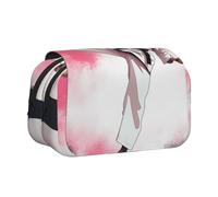 DENMER Taekwondo Design Printed Flip Pencil Case with 2 Compartments, Large Capacity, Portable Stationery Organizer for School, Travel and Art