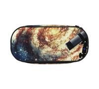 DENMER Telescope and Space Galaxy Printed Oxford Fabric Pencil Case with Spacious Design for School, Office, Travel - Multi-Use Stationery & Makeup Pouch