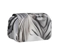 DENMER The Wild White Tiger Printed Flip Pencil Case with 2 Compartments, Large Capacity, Portable Stationery Organizer for School, Travel and Art