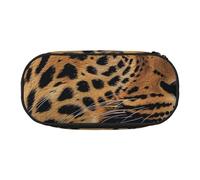 DENMER Wild Leopard Animal Printed Oxford Fabric Pencil Case with Spacious Design for School, Office, Travel - Multi-Use Stationery & Makeup Pouch
