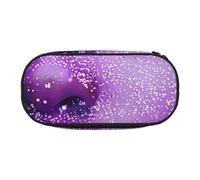 DENMER Woman face with Purple Glitter Printed Oxford Fabric Pencil Case with Spacious Design for School, Office, Travel - Multi-Use Stationery & Makeup Pouch