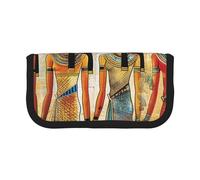 DENMER Women in Ancient Egypt Printed Canvas Pencil Case, Spacious Pen Pouch for School, Office and Travel