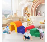 DENMOSTY 5-in-1 Foam Building Blocks Children, XXL Soft Building Blocks for Creative Play, Climbing and Motor Skills Promotion, Foam Building Blocks Ideal for Baby and Toddlers, Colourful