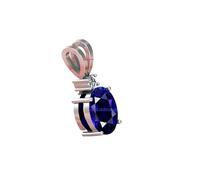 DENMOUS 100% Certified 11.00 Ratti 10.50 Carat Blue Sapphire Nilam/Neelam Stone Silver Plated Pendant Locket Rashi Ratan Gemstone For Men And Women By Lab Certified-B0BFD6ST-1