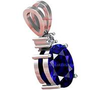 DENMOUS 100% Certified 12.00 Ratti 11.50 Carat Blue Sapphire Nilam/Neelam Stone Silver Plated Pendant Locket Rashi Ratan Gemstone For Men And Women By Lab Certified-B0BFD6JC-1