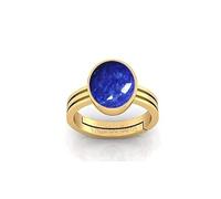 DENMOUS 100% Natural And Certified Lapis Lazuli/Lajward Lajwart Lajvrat Lajwrat Lapis Lazuli Gemstone Rashiratan Ring With Lab Certificate (9.25 Ratti)-B0BMYSCX-DNM