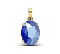 DENMOUS 11.22 Carat Certified Original Blue Sapphire Gold Plated Pendant Locket Panchdhatu Stone Neelam Pendant Locket For Men & Women By Lab Certified-B0CTHBKQ-DNM