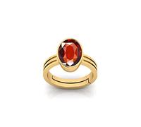 DENMOUS 11.25 Ratti 10.00 Carat Certified Aa++ Natural Gemstone Gomed Hessonite Stone Panchdhaatu Adjustable Ring Gold Plated Ring For Man And Women(Lab - Tested)-B0DK7JFCDNM