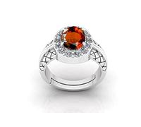 DENMOUS 12.25 Ratti 11.00 Carat Gomed Ring Ceylon Loose Gemstone Lab - Certified Natural Aa+ Quality Hessonite Garnet Adjustable Ring For Man And Women |1503|-B0C81S3RDNM