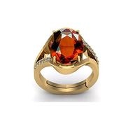 DENMOUS 12.25 Ratti 11.75 Carat Certified Aa++ Natural Gemstone Gomed Hessonite Stone Panchdhaatu Adjustable Ring Gold Plated Ring For Man And Women(Lab - Tested)-B0BRX373DNM