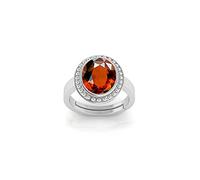 DENMOUS 13.00 Carat Certified A+ Quality Natural Hessonite Garnet Gomed Adjustable Silver Ring Loose Gemstone For Women'S And Men'S-B09GS64S-AMZ