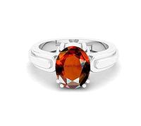DENMOUS 14.00 Carat Certified A+ Quality Natural Hessonite Garnet Gomed Adjustable Silver Ring Loose Gemstone For Women'S And Men'S-B09ZL4WKDD