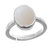 DENMOUS 14.00 Ratti Natural Certified Aa++ Quality Australian White Opal Astrological Purpose Loose Gemstone Panchdhatu Silver Plated Ring For Man And Women-B0BSTY8Y-1