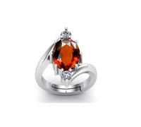 DENMOUS 15.00 Carat Certified Aa++ Natural Gemstone Gomed Hessonite Stone Panchdhaatu Adjustable Ring Silver Plated Ring For Man And Women(Lab - Tested)-B0DDJVL71