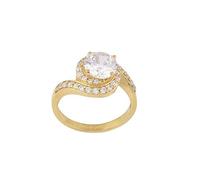 DENMOUS 15.25 Ratti 14.00 Carat Natural White Zircon Stone Gold Plated Adjustable Astrological/Purpose Ring For Men And Women Aa+ Quality-B08XM3TM-DMS