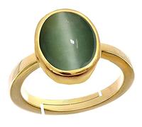 DENMOUS 3.00 Carat Certified Unheated Untreatet Natural Cat Eyes Stone Ring Lehsunia Ketu Gold Plated Panchdhatu Adjustable Ring Certified For Women'S And Men'S-B09MM4K8-DNM