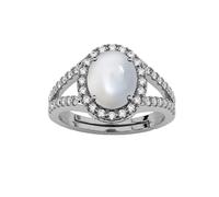 DENMOUS 3.25 Ratti 2.50 Carat Certified White Fire Opal Gemstone Silver Adjustable Ring Gift For Womens And Girls-B0BSXGTBDN
