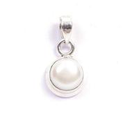 DENMOUS 3.25 Ratti 2.55 Carat South Sea Pearl Silver Plated Pendant Locket Moti Stone Natural Certified Gemstone for Men and Women (White-AMZ4363