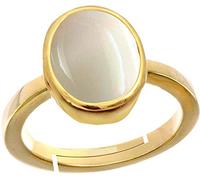 DENMOUS 3.25 Ratti / 2.75 Carat Natural Certified Aa++ Quality Australian White Opal Astrological Purpose Loose Gemstone Panchdhatu Gold Plated Ring For Man And Women-B09BVQML1