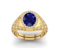 DENMOUS 3.25 Ratti/ 4.25 Carat Natural Blue Sapphire Gemstone Engagement Ring (Neelam) Super Quality Loose Gemstone Design, Comfort Fit,/Ring(Lab Certificate)-3.25 Ratti-10.25 Ratti-B0DN6FF2-01