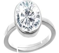 DENMOUS 5.25 Ratti 4.00 Carat Natural Quality Rashi Ratna Astrological White Zircon Stone Silver Adjustable Ring For Men And Women-B0C37JNS1