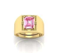 DENMOUS 5.25 Ratti 5.00 Carat Certified Aaa++ Quality Natural Pink Sapphire Gemstone Ring Gold Plated For Men And Women'S-B0CY3KWRM1
