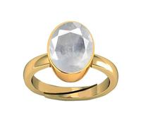 DENMOUS 5.25 Ratti Certified Unheated Natural Panchdhatu Adjaistaible Gold Ring White Sapphire Pukhraj Loose Gemstone For Women And Men-B0CXM942DN