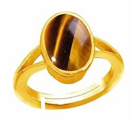 DENMOUS 6.25 Ratti 5.00 Carat Deluxe Quality Natural Tiger'S Eye Stone Panchdhatu (Adjustable Ring Free Size Anguthi) Gemstone By Lab Certified(Top Aaa+) Quality For Men And Women,S-B0BDC42HDN