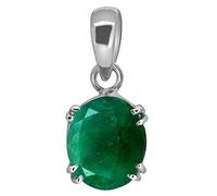 DENMOUS 7.00 Ratti 6.55 Crt Certified Natural Emerald Panna Panchdhatu Rashi Ratan Silver Plated Pendant Locket For Astrological Purpose Men & Women By Lab Certifeid-B0CW3GKG-DNM