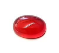 DENMOUS 7.40 Carat / 8.20 Ratti / 1 Pc Red/Orange Yamini Hakik (Akik) Evil Eye Stone Oval Shape Natural Gemstone-D01B0862CHB