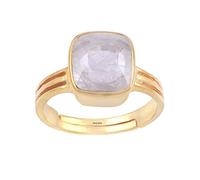 DENMOUS 7.50 Carat Aa++ Quality Certified Adjaistaible Gold Plated Ring Unheated Untreated Natural White Sapphire Pukhraj Loose Gemstone By Lab Certified-B0C3HTRW00