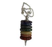 DENMOUS 7 Chakra Ball Chain Dowser Pendulum Circular Beads, Stone Crystal For Reiki Healing, Dowsing, Meditation, Peace, Vastu, Positivity-B07RYVKN-DNM