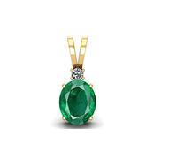 DENMOUS 8.25 Ratti 7.50 Carat Natural Emerald Loose Gemstone Panna Pendant Gold Plated For Men And Women-B0DR8YD3-2541