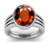 DENMOUS 9.00 Ratti / 8.25 Carat Natural Gomed Gemstone Aa+ Quality Hessonite Silver Ring For Women'S-B0B7FYFG-D1