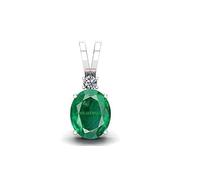 DENMOUS 9.25 Ratti 8.00 Carat Lab Certified Natural Emerald Loose Gemstone Panna Silver Plated Pendant Locket For Gold Plated Men And Women (Astrological Purpose)-B0CW3CGM-DNM