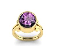 DENMOUS 9.25 Ratti 8.50 Carat Certified Amethyst Katela Stone Purple Gold Plated Rign For Men And Women-B0BF4KFB-1
