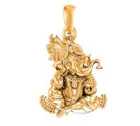 DENMOUS 925 Sterling Silver 22k Gold Plated God Ganesh Pendant Lord Ganapathy Locket for Men, Boys Girls and Women AMZ-47