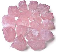 DENMOUS A One Crystal Natural Rough Raw Stone For Adult Unisex- Certified Original 250+ Gram Weight In 4 To 5 Piece. (Rose Quartz)-B0CFTXKL41
