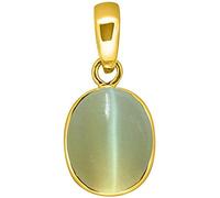 DENMOUS Quality 15.25 Ratti 14.30 Carat Cat's Eye Lehsunia Gemstone Pendant for Women's and Men's - B0CSXHT5B4AMZ1532