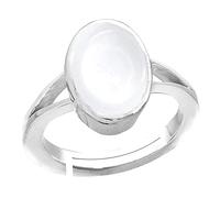 DENMOUS A+ Quality Natural Rainbow Moonstone Gemstone (7.25 Ratti 6.00) Carat Ring For Women And Men-B0CK8DBFDNM