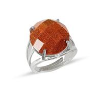 DENMOUS Adjustable Goldstone Brown Gemstone Ring For Unisex Stone | Charged By Reiki Grandmaster & Vastu Expert-B0CGF1WM-DNM