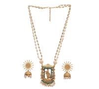 DENMOUS Antique Gold_Plated Beaded Temple Jewellery Set-DMZ-2850