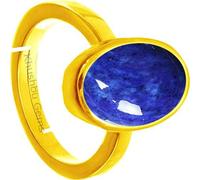 DENMOUS Blue Lajward Stone Natural Aa++ Quality 10.00 Ratti Original Lapis Lazuli Lajwart Rashi Ratna Pathar Gemstone Ring For Men And Women-B0BMYRMDB