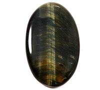 DENMOUS Blue Tiger Eye Oval Cabochon Natural Loose Gemstone 61.5Cts Qz37-B09HMWKZDN