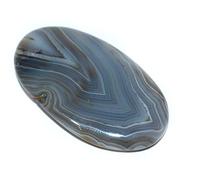 DENMOUS Cabochon Bandad Agate Natural Healing Crystal Chakra Balancing Stone (2 Piece)-B07TVJNFDD