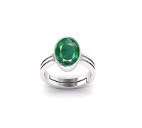 DENMOUS Certified Emerald Panna 9.50 Carat / 10.25 Ratti Panchdhatu Adjustable Ring For Astrological Purpose Men & Women-B0DK7GJR-DNM