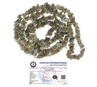 DENMOUS Certified Labradorite Mala/Necklace Natural Crystal Stone Reiki Healing Chip Bead Mala. Charged By Reiki Grandmaster & Vastu Expert-B09T61R141