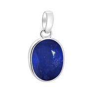 DENMOUS Certified Natural Blue Sapphire Stone (Neelam Stone) 3.25 Ratti Silver Pendant for Astrology-AMZ12808