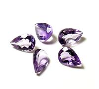 DENMOUS Certified Real Amethyst Gemstone Total 20 Carat 5 Pieces Katella Pear Stone Lot For Astrology-B07K25N9DNN